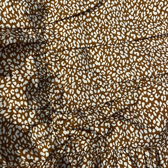 Two piece brown and tan tank top and skirt set. - Picture 7 of 10